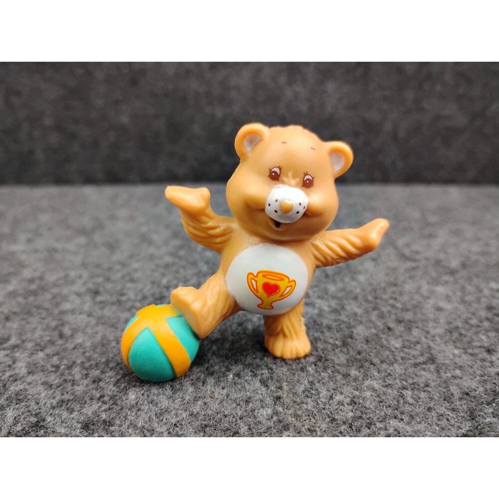 Care Bears Vintage PVC Miniatures Champ Bear Trophy Ball 1983 Hard to Find